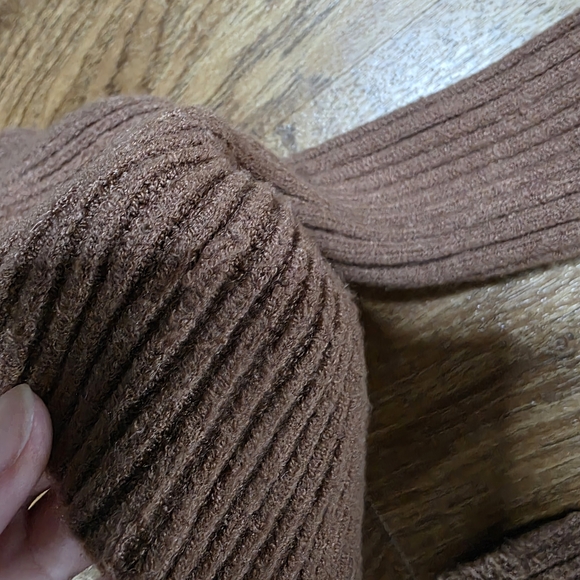 Debut Brown Ruffle Tie Front Sweater Cardigan - Picture 4 of 7